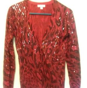 Red Leopard Print Cardi